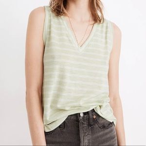 NWT! Madewell Whisper Cotton V-Neck Tank in Stripe